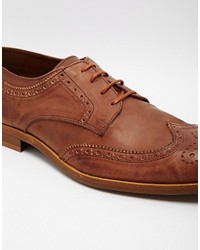 Asos Brand Brogues In Washed Leather