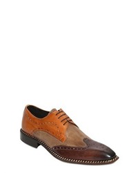 Brogue Leather Derby Lace Up Shoes