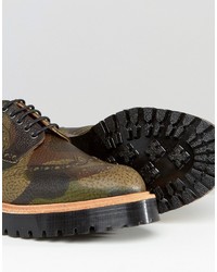 Asos Brogue Shoes In Camo Leather Made In England