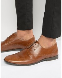 Red Tape Brogue Shoes In Tan Leather