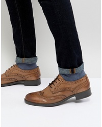 Frank Wright Brogues In Tan Leather