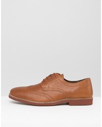 Red Tape Brogues In Tan Milled Leather