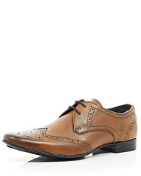 River Island Brown Leather Formal Brogues