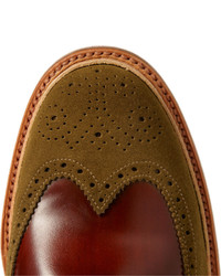 Grenson G Lab Burnished Leather And Suede Wingtip Brogues