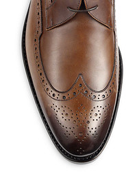 Isaia Leather Brogue Lace Up Shoes