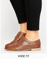 Asos Mai Wide Fit Leather Brogues