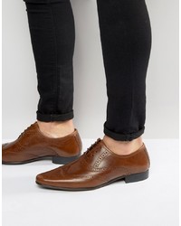 ASOS DESIGN Oxford Brogue Shoes In Tan Leather