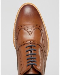 Dune Oxford Wing Tip Brogues Tan Leather