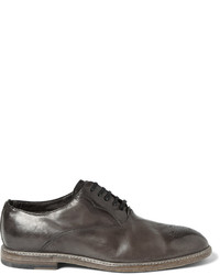Dolce & Gabbana Perforated Burnished Leather Oxford Shoes