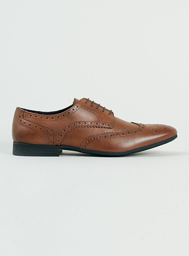 Topman Locke Tan Leather Brogues, $80 | Topman | Lookastic.com