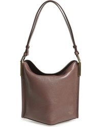 Aquatalia Small Leather Bucket Bag Beige