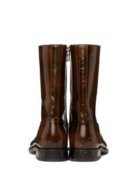 Dries Van Noten Black And Brown Leather Boots