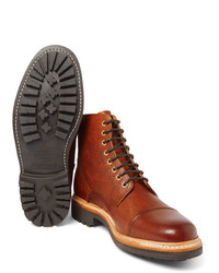 Grenson Joseph Cap Toe Burnished Leather Boots