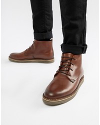 Dune Lace Up Boots With Pebble In Brown