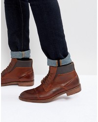 Steve Madden Quibb Leather Boots In Cognac