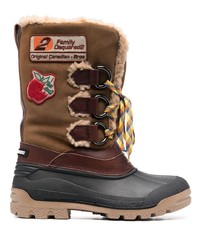 DSQUARED2 Shearling Lined Logo Patch Boots