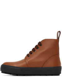 Dries Van Noten Tan Leather Lace Up Boots