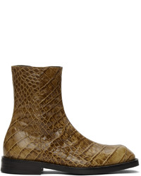 Andersson Bell Beige Croc Panel Chelsea Boots