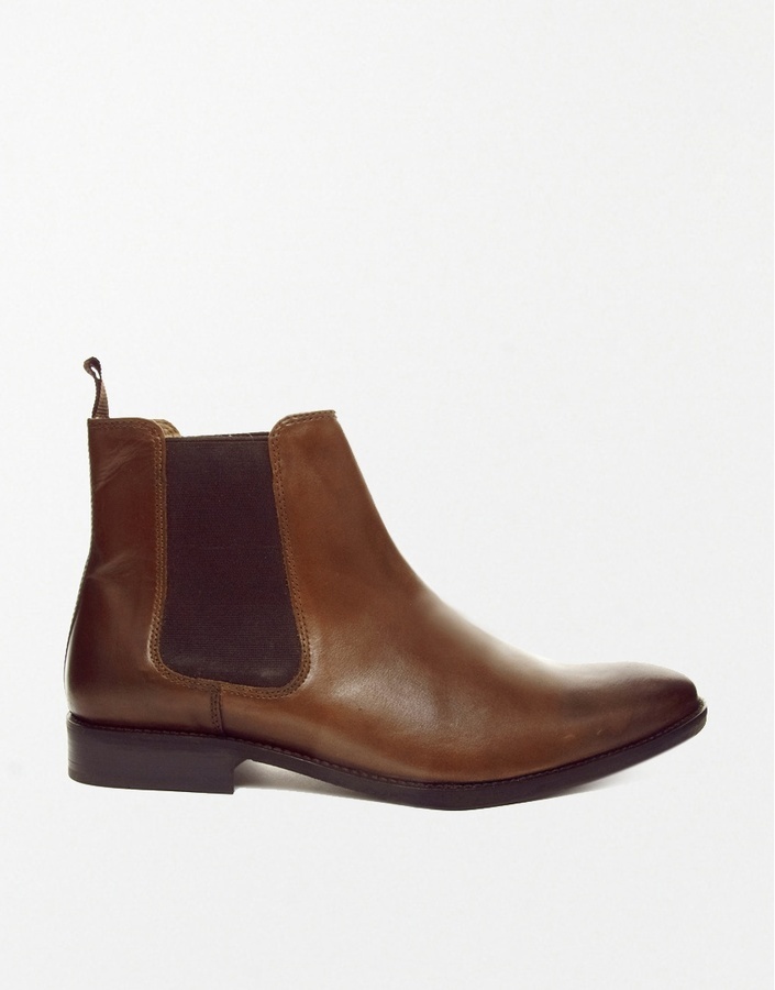 Asos Brand Chelsea Boots In Leather, $73 | Asos | Lookastic