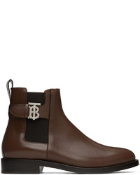 Burberry Brown Monogram Chelsea Boots