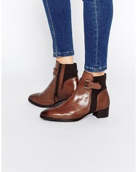 Ravel Buckle Strap Leather Chelsea Boots