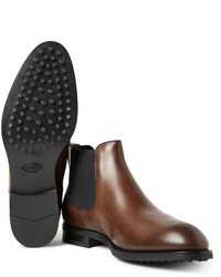 Tod's Burnished Leather Chelsea Boots