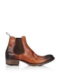Shoto Burnished Leather Chelsea Boots Brown