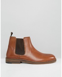 Asos Chelsea Boots In Tan Leather With Natural Sole