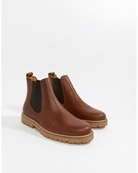 Zign Chunky Chelsea Boots In Tan