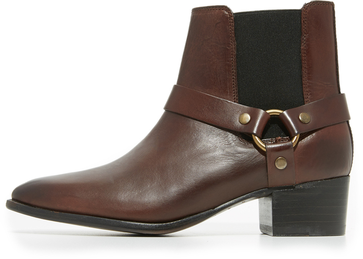 Frye Dara Harness Chelsea Booties, $348 | shopbop.com | Lookastic