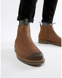 Barbour Farsley Leather Chelsea Boots In Brown