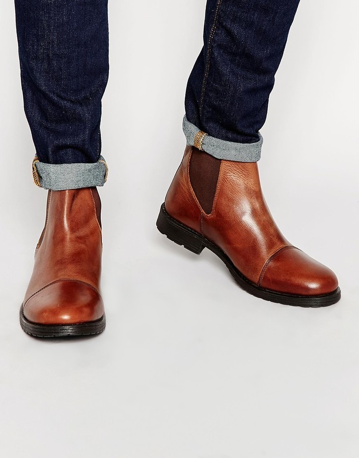 Jack and Jones Jones Radnor Leather Chelsea Boots, $86 | Asos | Lookastic
