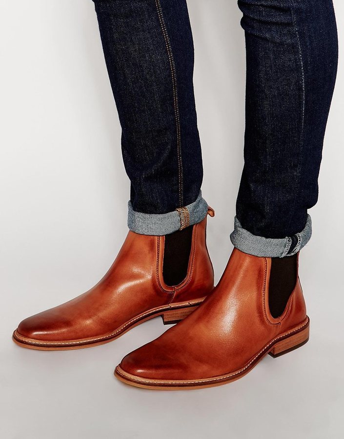 Dune Leather Manderin Chelsea Boots 