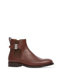 Burberry Monogram Motif Leather Chelsea Boots