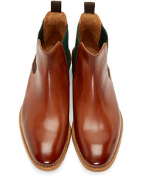 Paul Smith Ps By Brown Leather Contrast Bertram Chelsea Boots