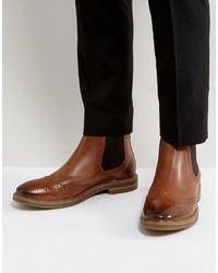 Base London Riley Leather Brogue Chelsea Boots