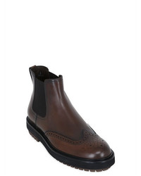 Tod's Brogue Leather Chelsea Boots