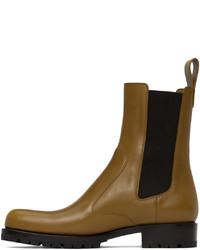 Dries Van Noten Yellow Leather Chelsea Boots