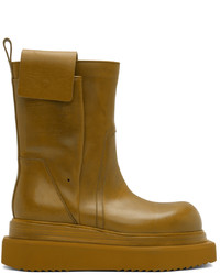 Rick Owens Yellow Pull On Fogpocket Cyclops Boots