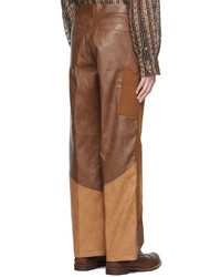 Andersson Bell Brown Faux Leather Trousers