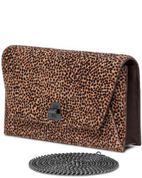 Akris Anouk Mini Calf Hair Chain Envelope Clutch Bag Cheetah