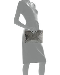 Rebecca Minkoff Leo Zip Trim Envelope Clutch Bag Silver