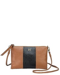 Mofe Kinetic Convertible Crossbody Clutch In Colorblock Pebble Leather With Detachable Shoulder Strap