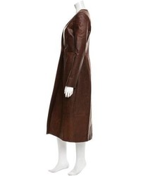 Protagonist Collarless Leather Coat W Tags