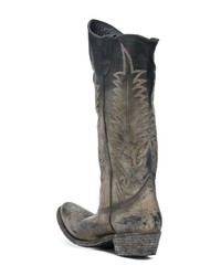 Golden Goose Deluxe Brand Distressed Zipped Western Boots