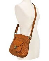 Bueno Solid Crossbody Handbag With Front Pocket Brown