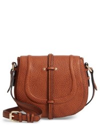 Linea Pelle Classic Faux Leather Saddle Bag Brown