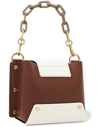 Yuzefi Delila Mini Color Block Textured Leather Shoulder Bag