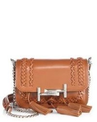 Tod's Double T Mini Tassel Whipstitched Leather Chain Crossbody Bag
