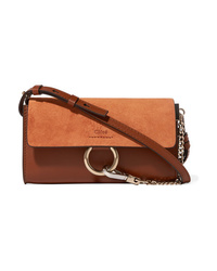Chloé Faye Mini Leather And Suede Shoulder Bag